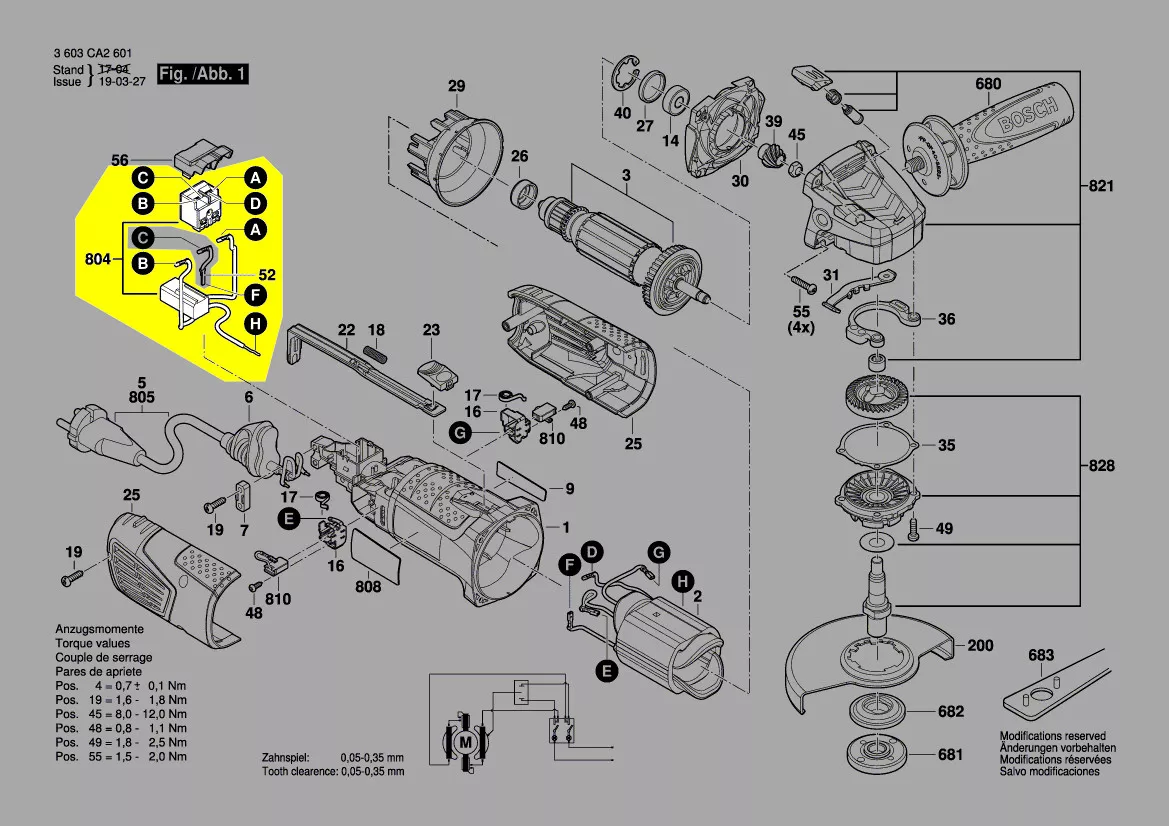 Interrupteur marche arrêt réf. 1 600 A00 J3G Bosch